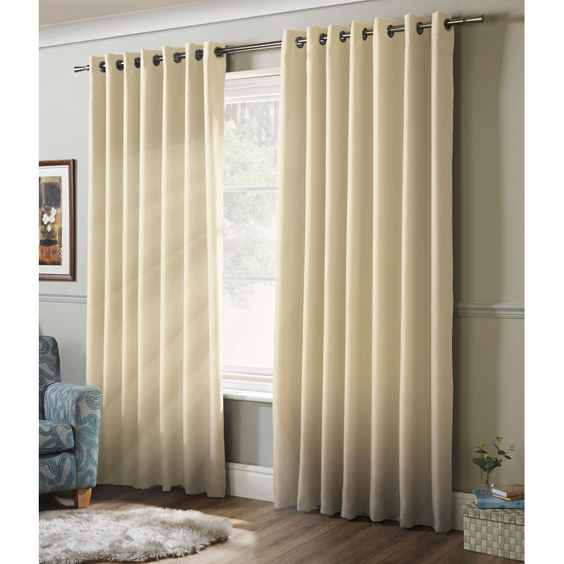 Nashli Room Darkening Eyelet Ring Top Curtains, Navy, 117 W x 183 D cm