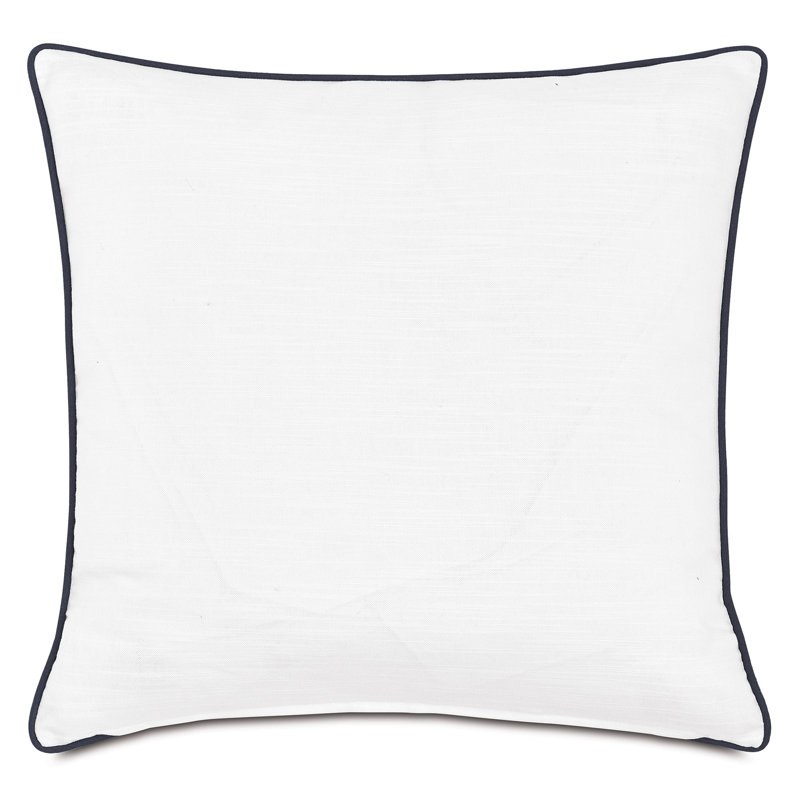 Carnac Sapphire Cotton Blend Square Throw Pillow with Piped Edges