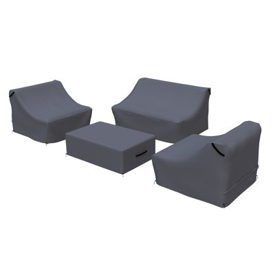 Louise Acacia Outdoor Furniture Covers For 4-Piece Sofa Seating Group With Cushions by Forever Patio