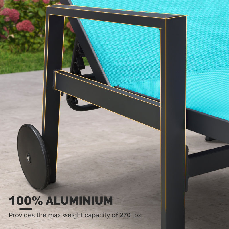 Jahnya Outdoor Single chaise, Turquoise Blue