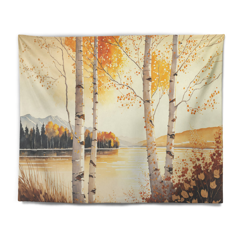 Lilath - Tapisserie murale paysage forêt, H 32 po x l 39 po