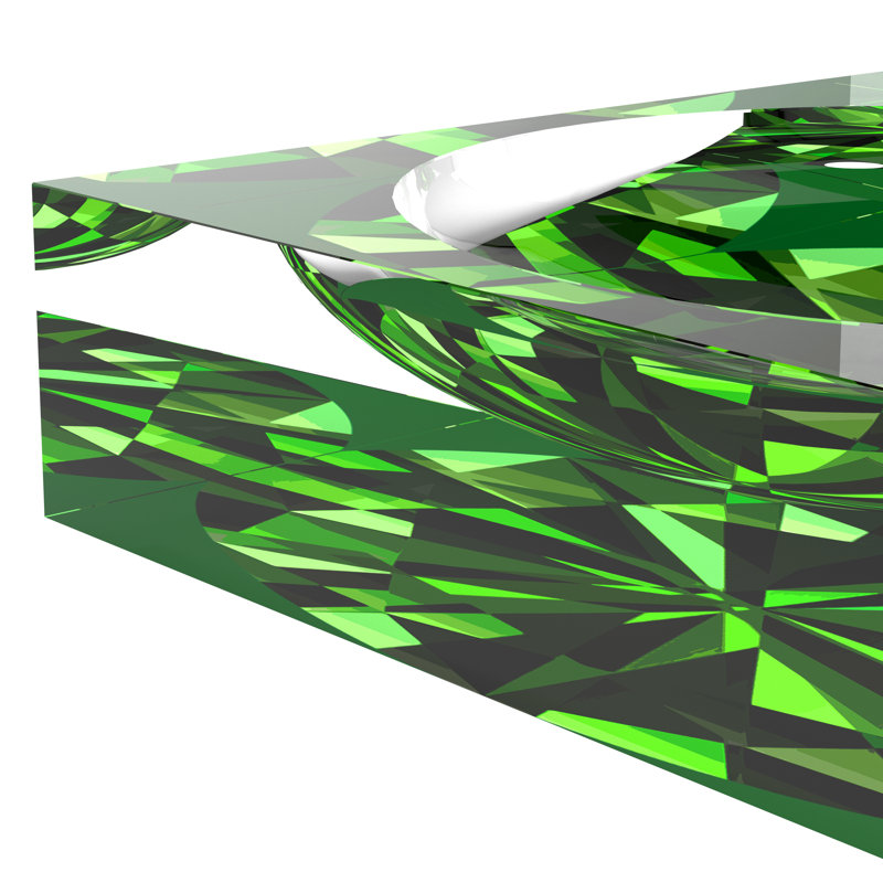 Facets Green Acrylic Candy Catchall Dish, Emerald