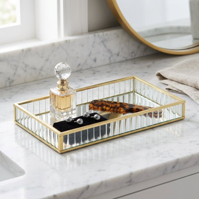 Veldra Rectangular Fluted Glass Tray