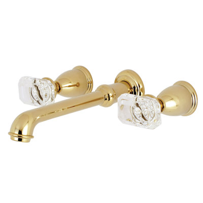 Kingston Brass Krystal Onyx Two-Handle 3-Hole Wall Mount Roman Tub Faucet