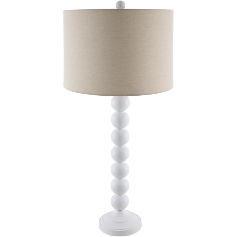 Elaine Table Lamp, White, Cream, 32" H x 15" W x 20" D
