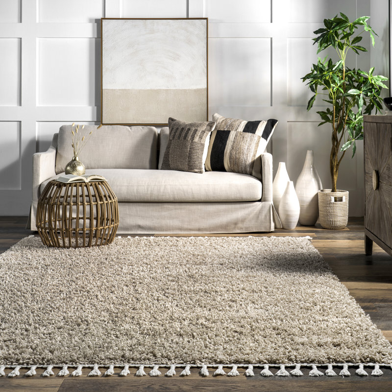 Simms Power Loom Performance Shag Tasseled Rug, Rectangle 6' 7" x 9' 4"