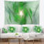 Tapisserie tourbillon abstrait vert sur blanc-28496135