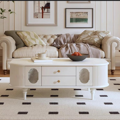 Retro classic design solid wood coffee table
