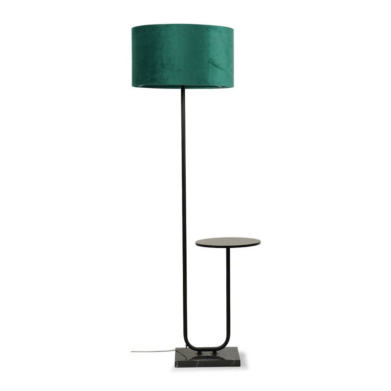 Replogle Matte Tray Table Floor Lamp Set, No, Green, Black