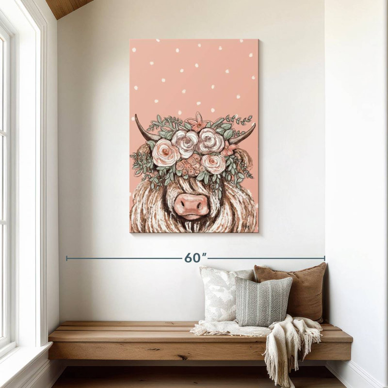 Brampt Boho Cow I, 45" H x 30" W