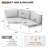 6 - Person Aluminum Modular Outdoor Patio Set with Cushions-1360345501
