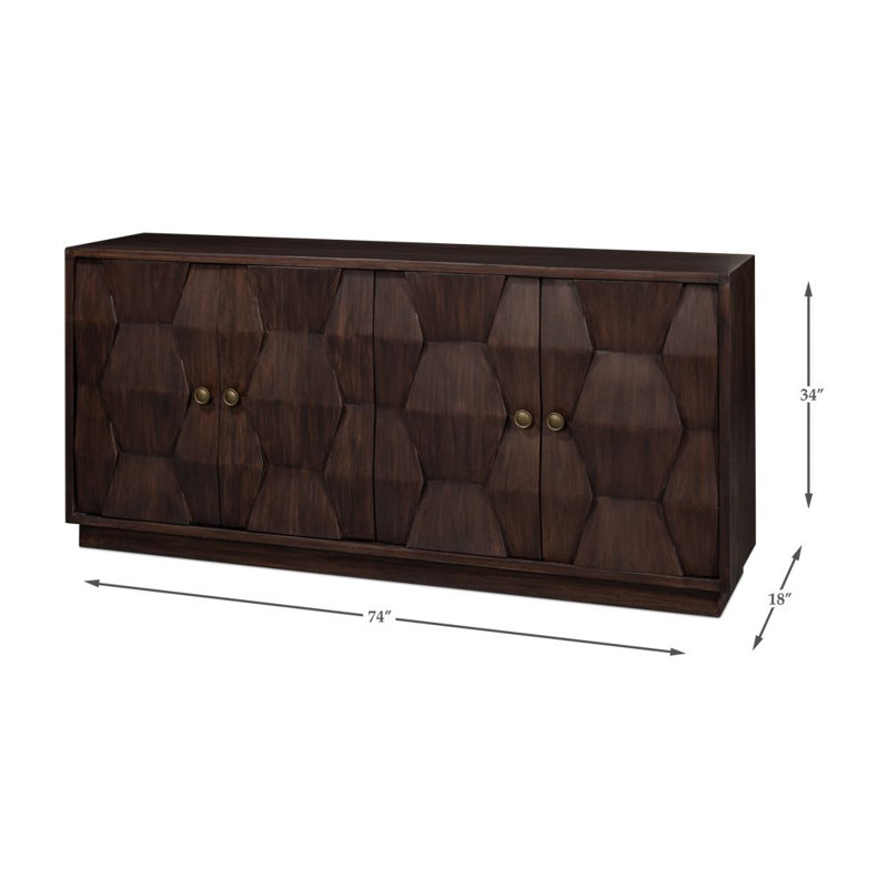 Preston 74'' W Solid Wood Sideboard