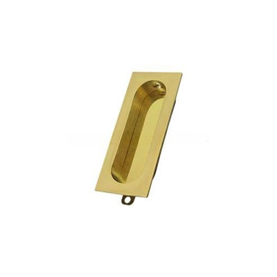FP222U3-UNL Flush Pull, Rectangle, 3-1/8" x 1-3/8" x 1/2" in Unlacquered Brass