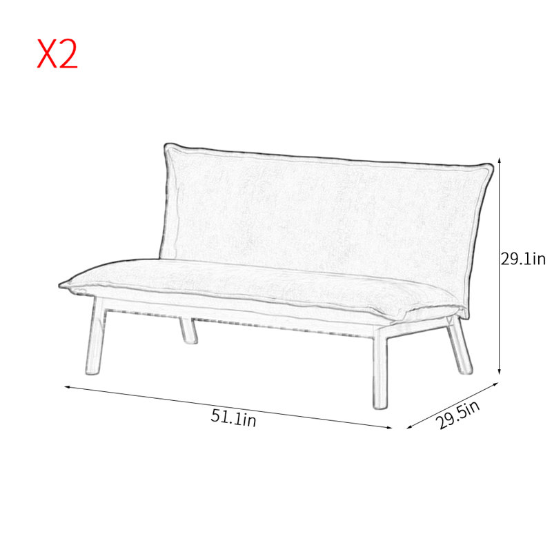 Banc rembourré en polyester haut de gamme, Beige