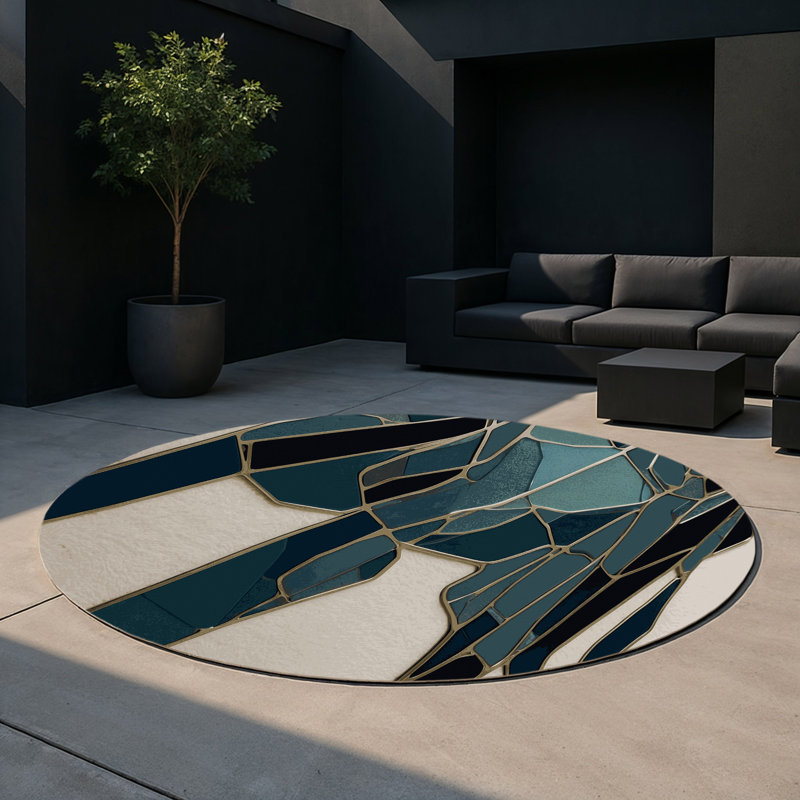 Zenith Rift Indoor And Outdoor Area Rug, Round 5'