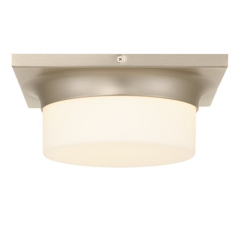 Grande 1-light Integrated Led Flush Mount Light, 3.75" H x 10" W 10" D, Brushed Nickel