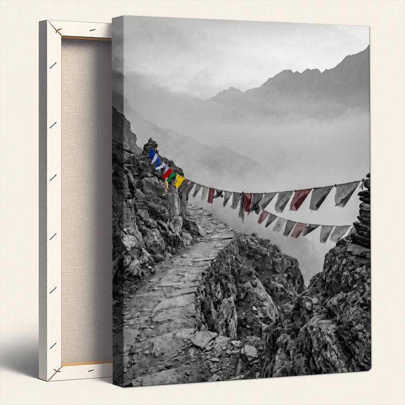 Ensemble de 1 tableau sur toile représentant un sentier de montagne, 40"H x 28"W, Wrapped Canvas