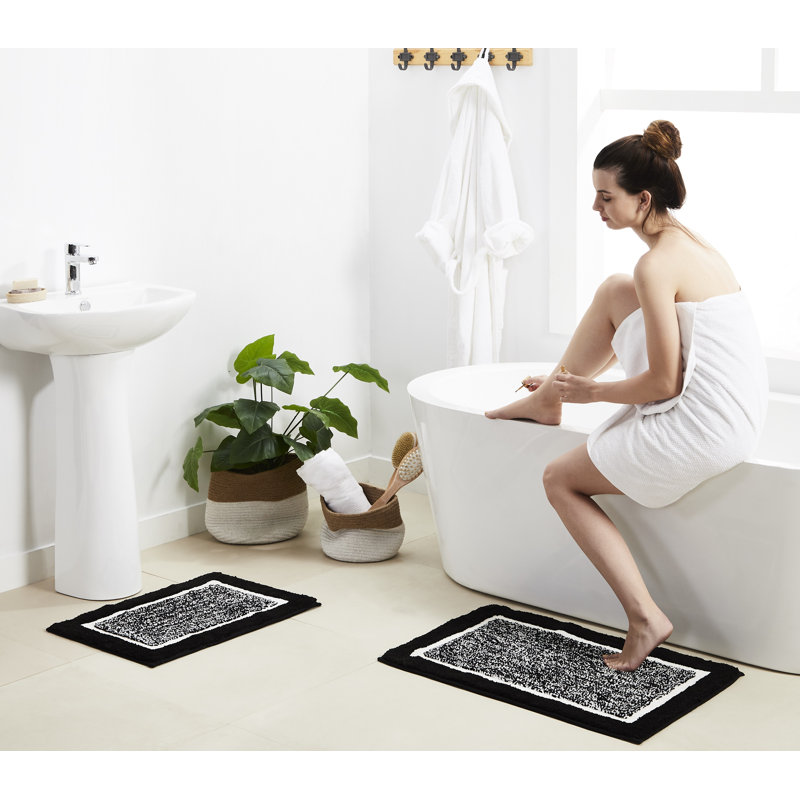 Eunita Non-Slip Bath Rug, Black