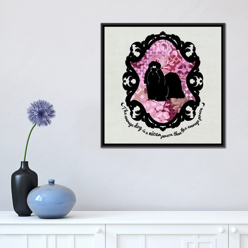 « shih tzu ii », reproduction d’impression sur toile tendue, H 18 po x l 18 po x P 1,5 po, Toile avec cadre noir