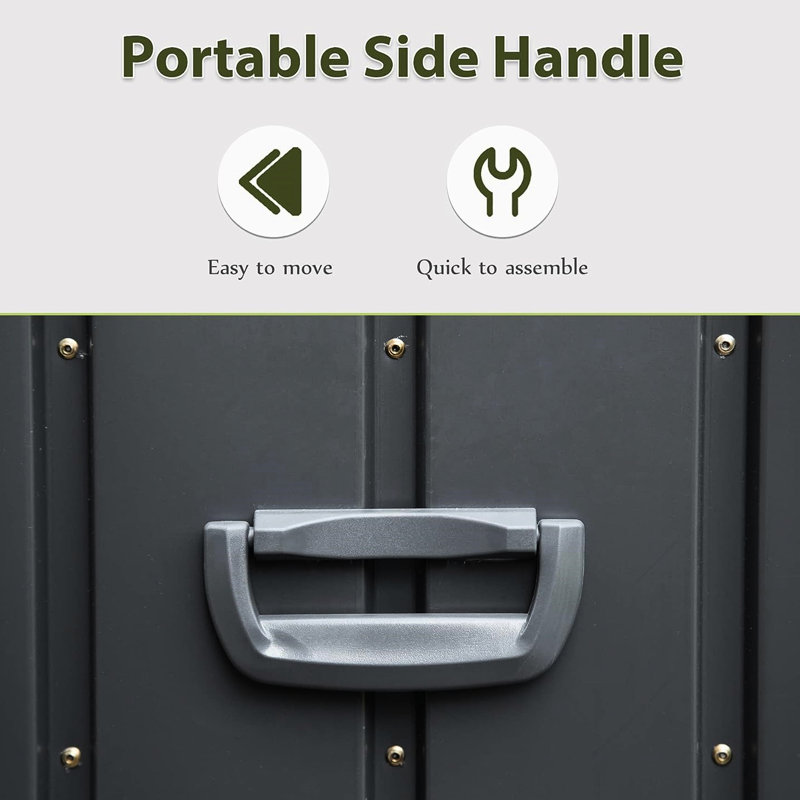 100 Gallon Lockable Outdoor Case - Dark Gray, Waterproof For Patio Cushions, Pillows, Garden Tools With Robust Structure Quality Chest Build Material