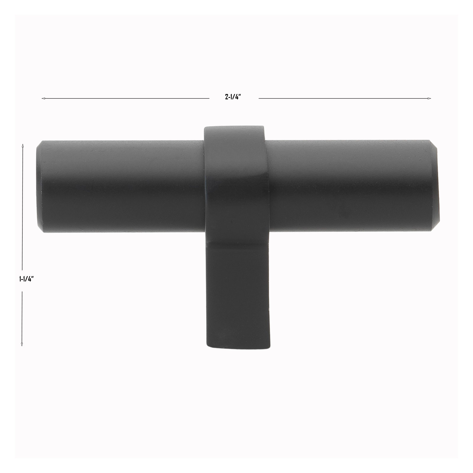 2 1/4" Length Bar Knob, Matte Black