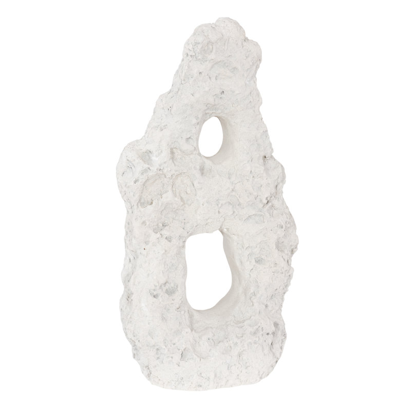 Cast Stone Table Top Sculpture, Double Hole