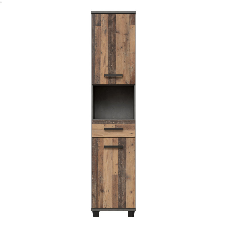 Veris Bathroom Cabinet, Walnut/Dark Grey