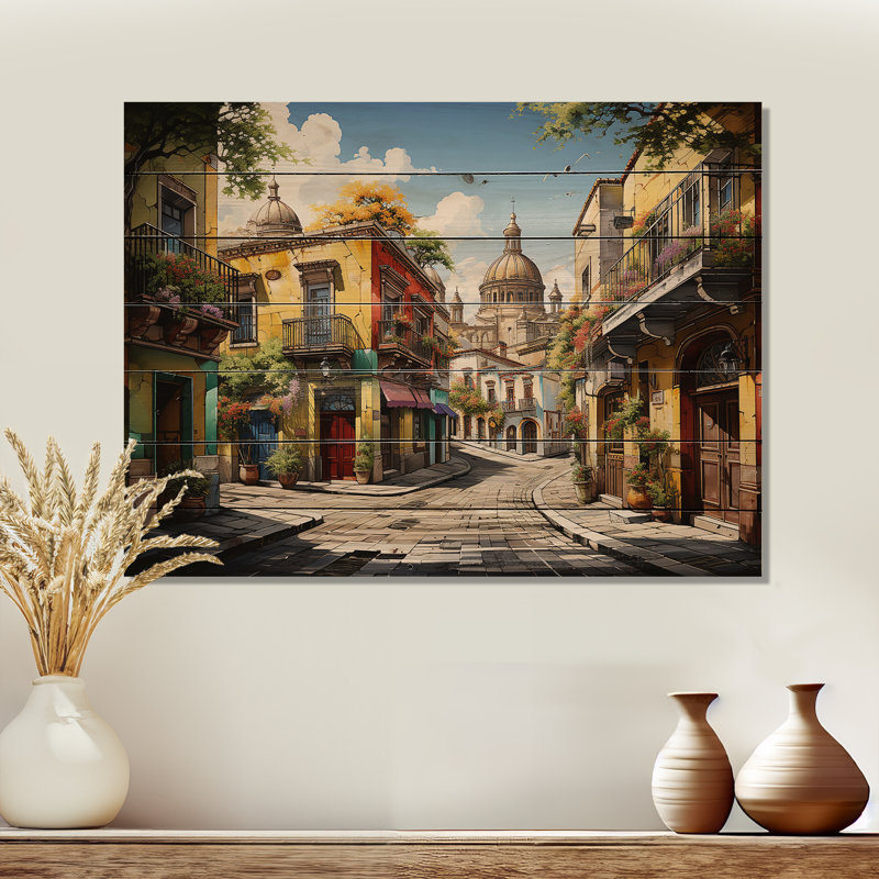 Mexico Mexico Fiesta City II sur impression sur bois, H 24 po x l 32 po x P 0,78 po
