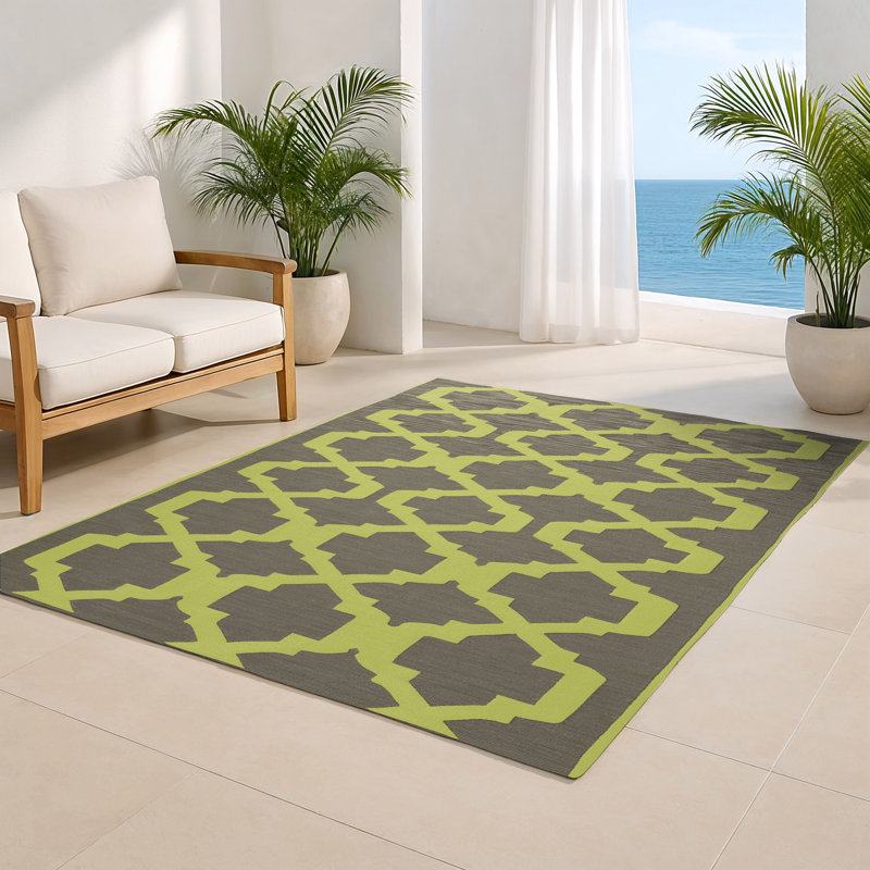 Tapis gris intérieur et extérieur Trellis, Rectangulaire 2 pi x 3 pi
