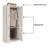 Contemporary Freestanding Wardrobe Armoire With Curved Side Panels, Hanging Rod & 3 Drawers