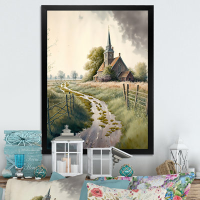 Winding Path to Church IV - peinture sur toile