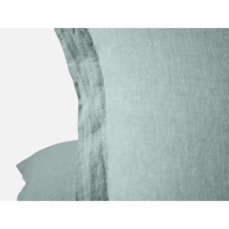 Organic Relaxed 100% Linen Envelope Sham, Euro, Pacific Blue Chambray