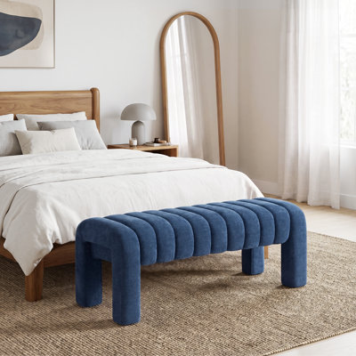 Oyan Modern Channel Tufted Backless Upholstered Bench