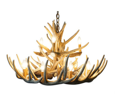 Lustre à plusieurs niveaux de style bougie 12 lumières Aveline