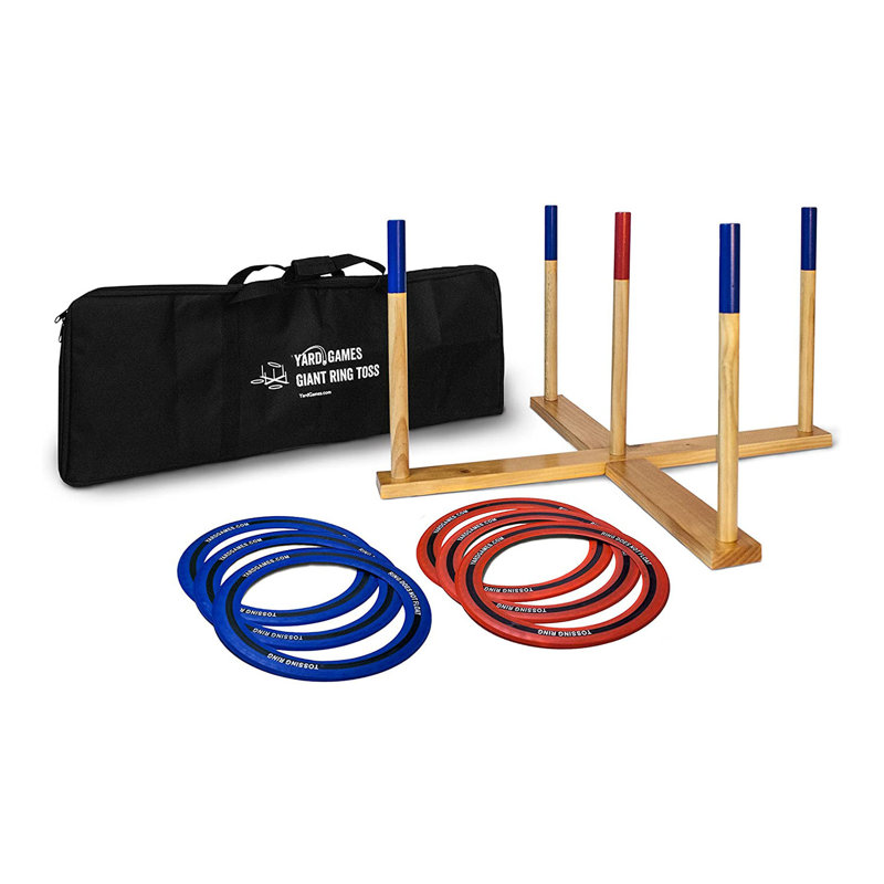 Yard Games Solid + Manufactured Wood Ring Toss with Carrying Case