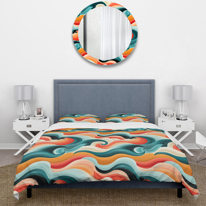 Mod Wave Revival - Ensemble de housse de couette Mid-Century - Microfibre de polyester