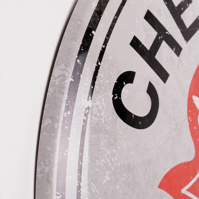 Mancave Round Transportation Wall Decor on Metal
