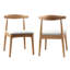 Ensemble de 2 chaises de salle à manger en bois massif, chaises d'appoint rembourrées, 2 pièces en bois véritable avec coussin-1845695182
