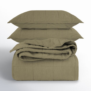 French Linen Box Stitch Quilt & Sham Set