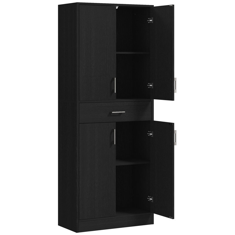 Armoire de cuisine avec tiroir et tablette réglable, armoire de rangement haute autoportante