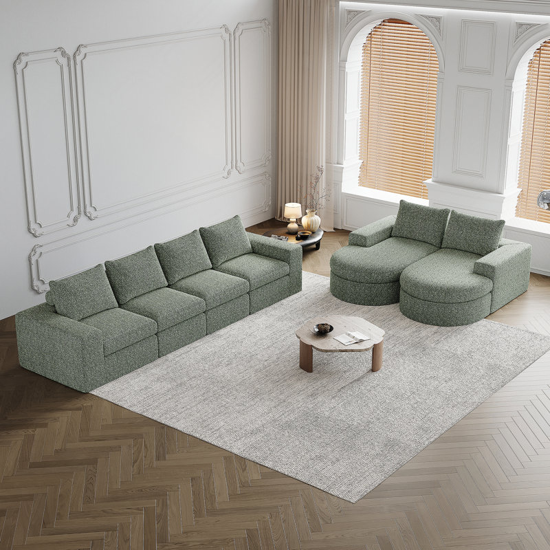 Canapé modulaire Chenille Cloud, Chenille verte
