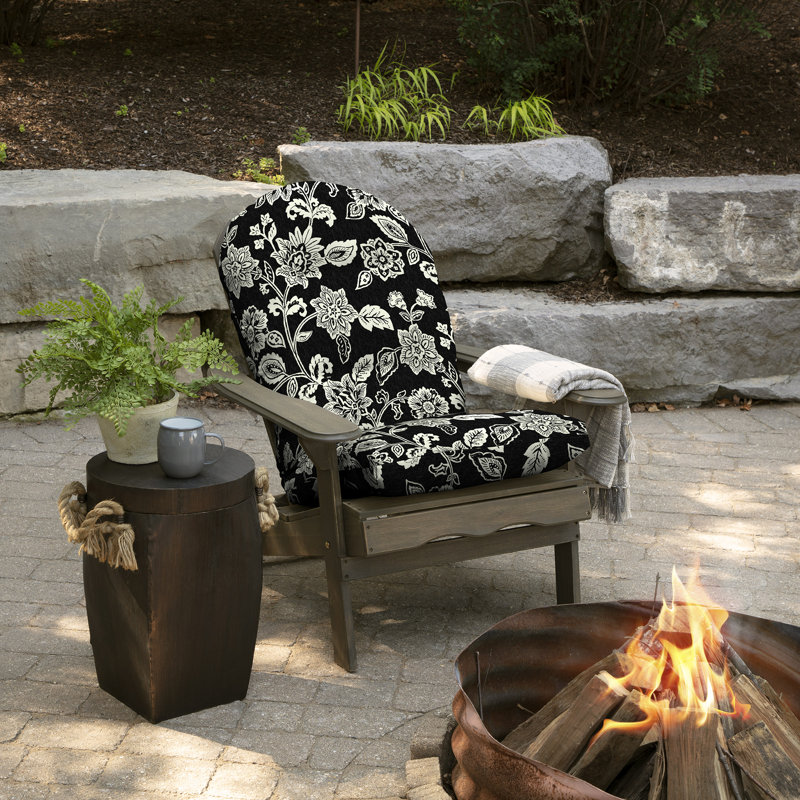 ARDEN Outdoor Seat/Back Cushion, Black/White