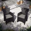 Grey Rattan Coffee End Table & 2 Chair Set Outdoor Dining Bistro Garden Balcony