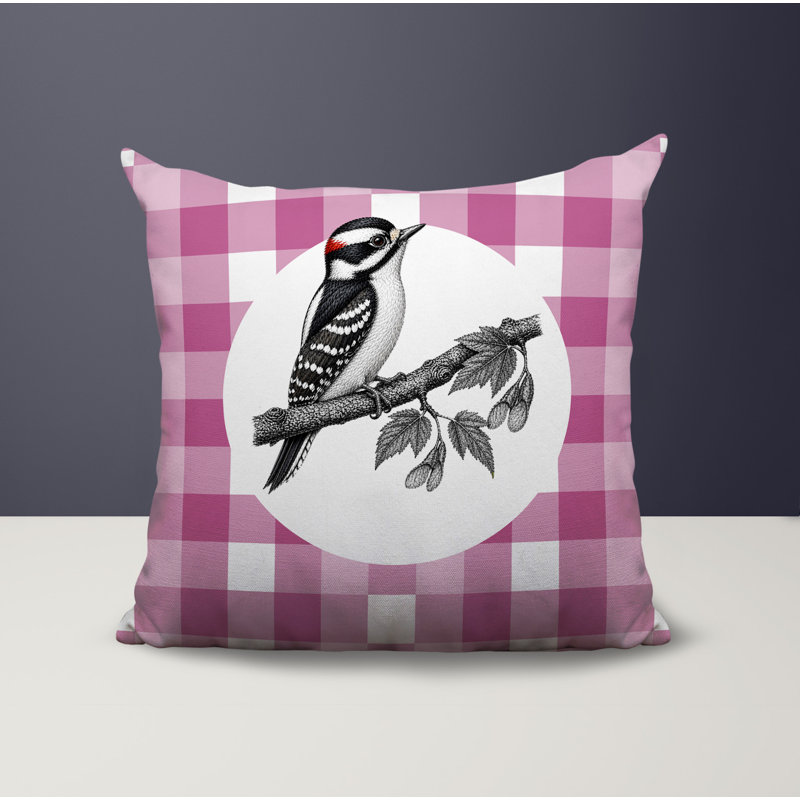 Oreiller réversible intérieur / extérieur Wood Pecker, 18 x 18, Magenta