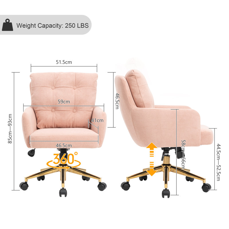Zareon Office Chair, Pink
