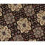 Tapis rond noir, brun et beige noué à la main de haute qualité