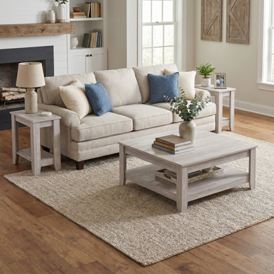 Weddel Basilico Modern Farmhouse 3 Piece Living Room Table Set