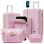 Ensemble de valises 5 pièces avec valise semi-ouverte à roulettes semi-ouvertes avec roulette double, bagage de voyage léger avec port USB, serrures TSA