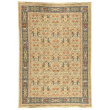 Hand Knotted Wool Area Rug in Gold And Navy