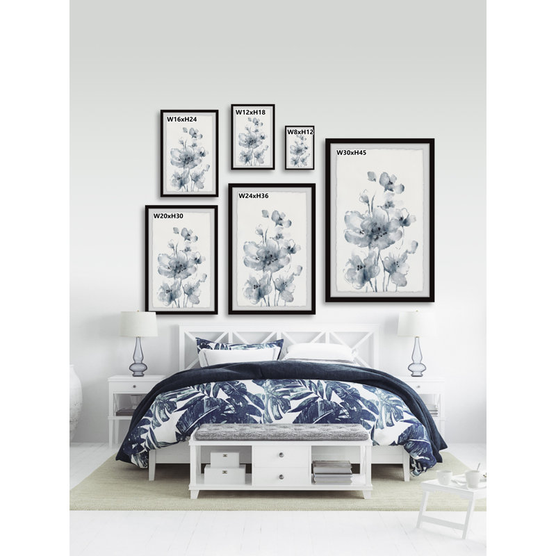 «Melting White Poppies», reproduction encadrée, H 18 po x l 12 po x P 1,5 po